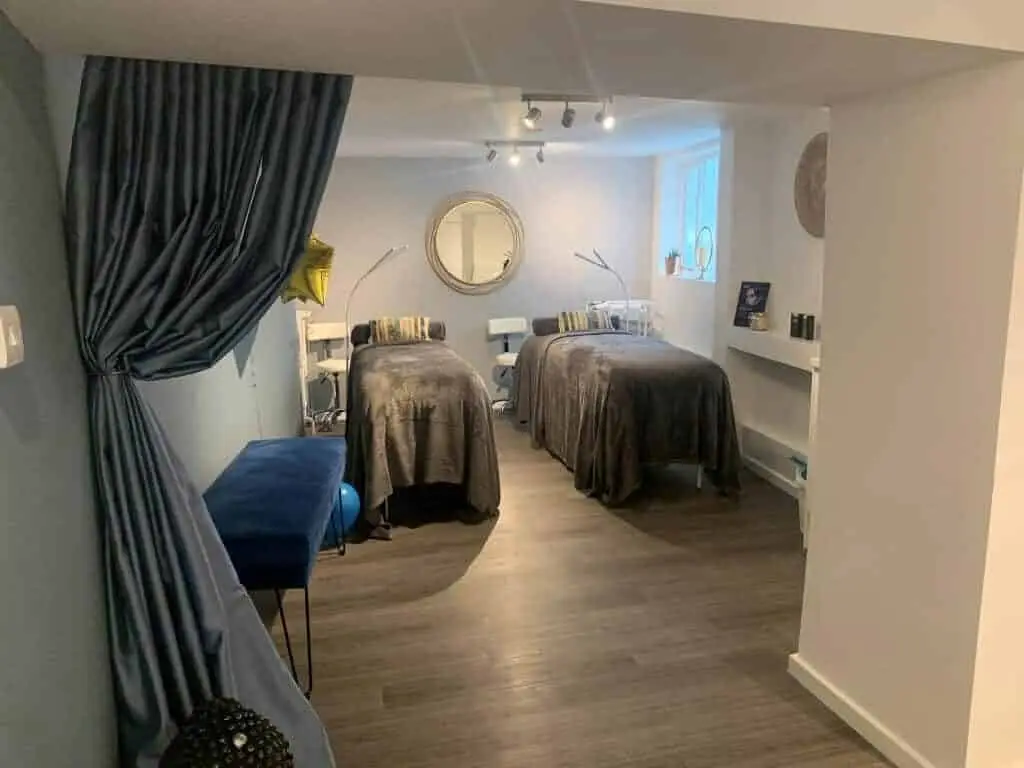 Stroud High Street shopfront of Lavish Beauty Therapy after the electrical fit-out