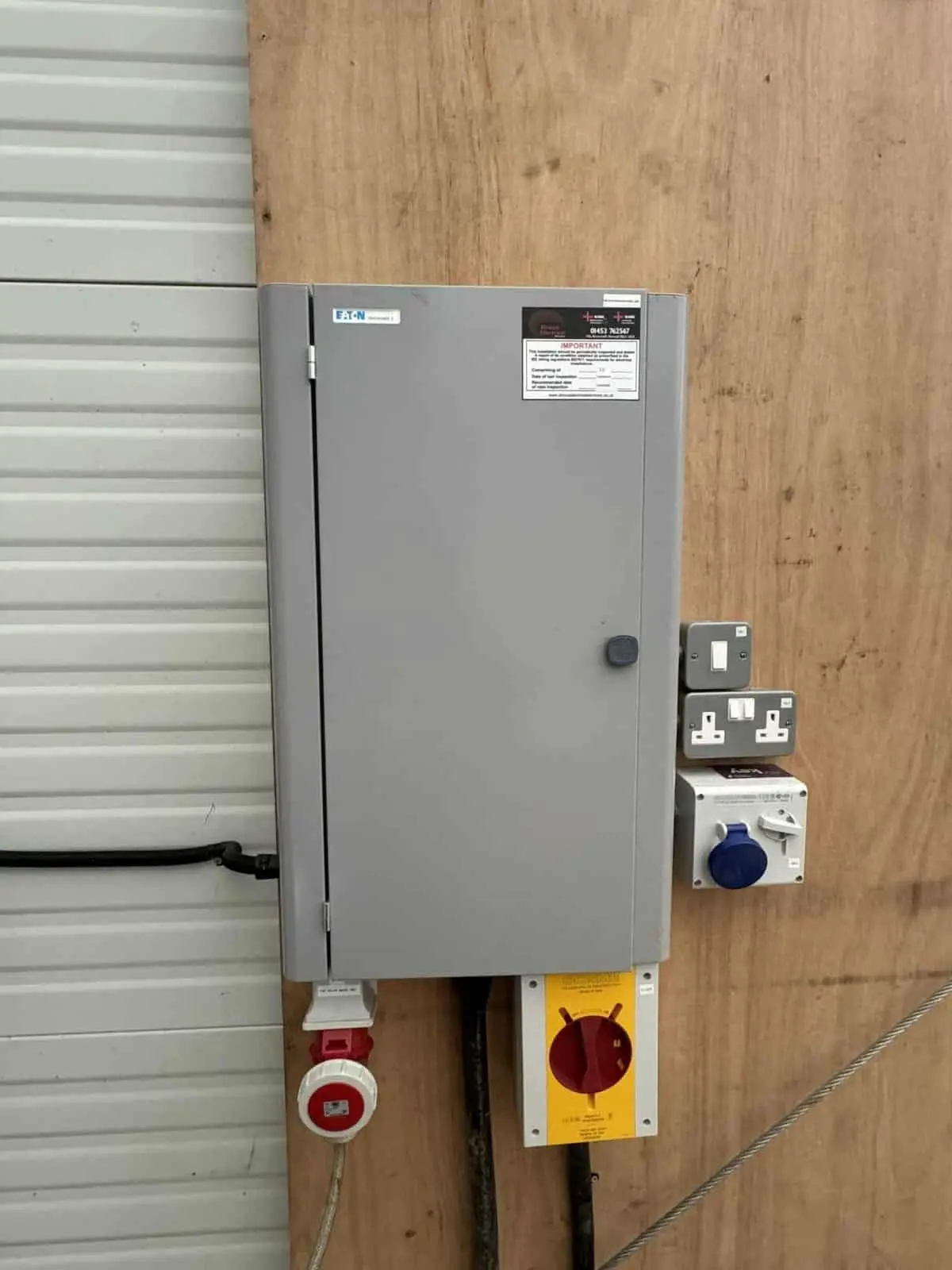 Power and lighting in the Bisley Marquees secondary building added during a later phase