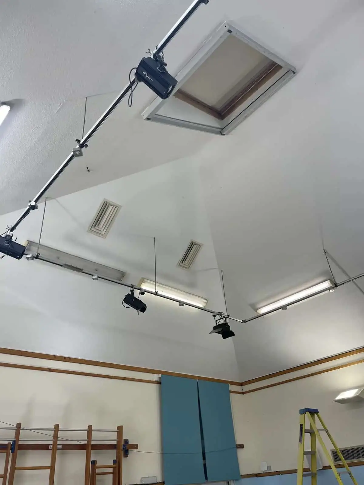 Energy-efficient LED lighting in the school hall at Gastrells Primary School